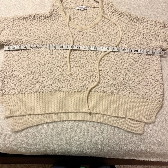 Young Fabulous & Broke Cream Beige Popcorn Knit Hoodie Sweater Hooded YFB - Picture 8 of 12